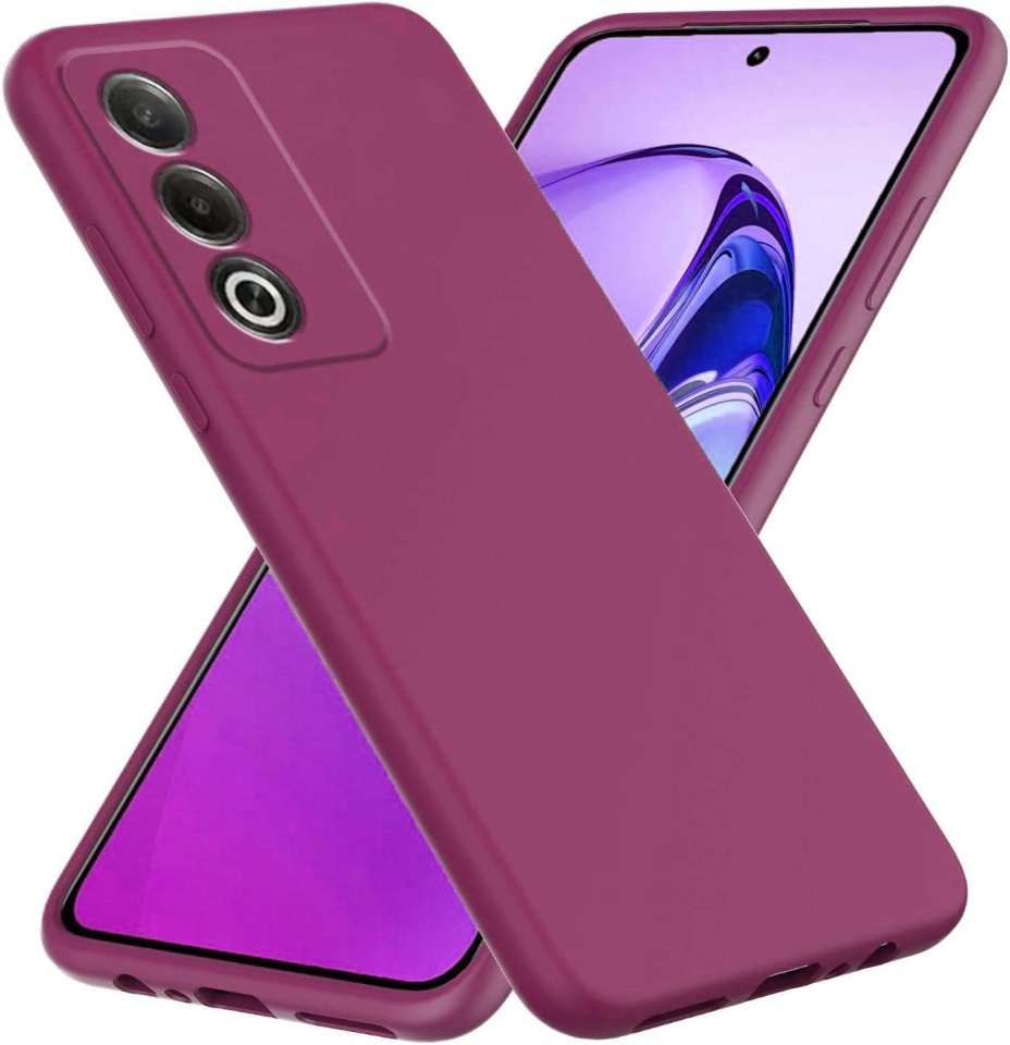 Husa pentru Oppo A80 5G din Silicon Catifelat, Protectie Premium, Skyddar SoftElegance - Bordo