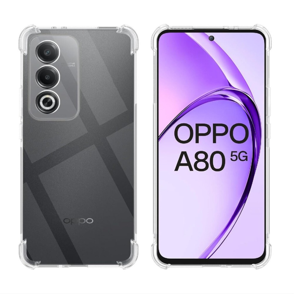 Husa pentru Oppo A80 5G , SKYDDAR INNOVATION, Shockproof Clear din Silicon Slim, Transparenta, set cu sticker - 1 | YEO