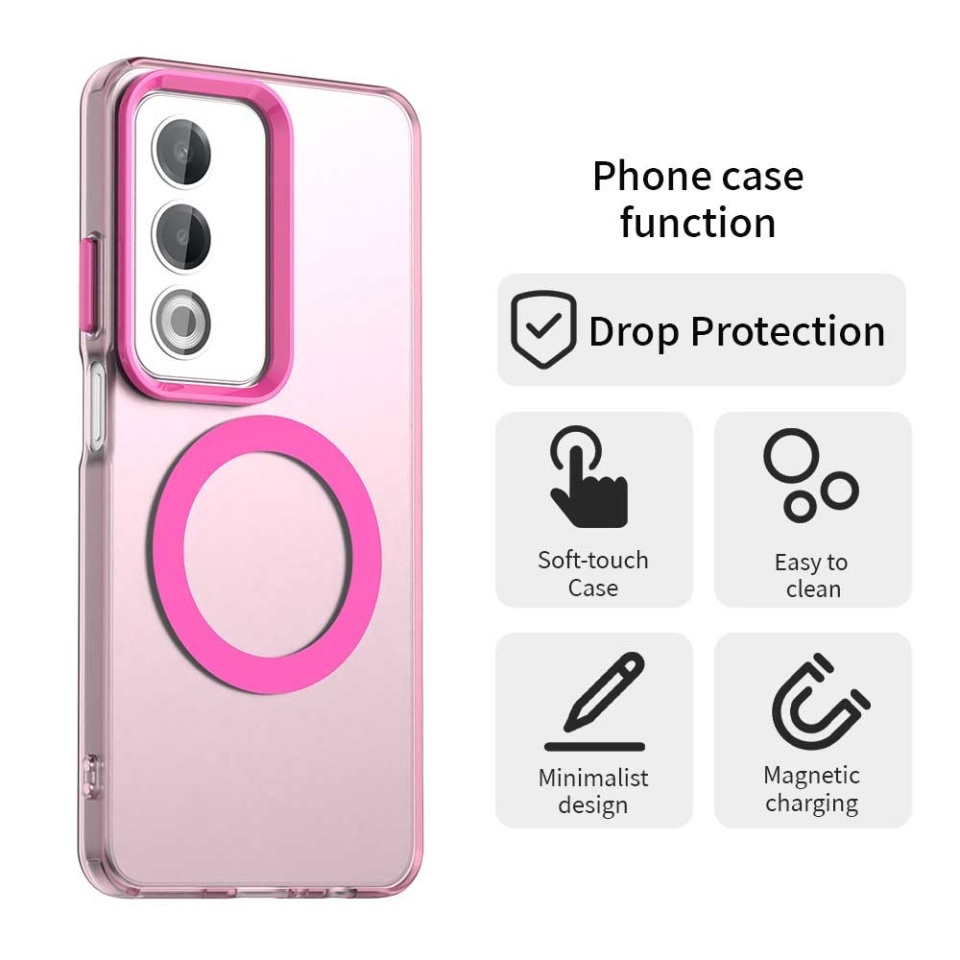 Husa pentru Oppo A80 5G, SKYDDAR INOVATION, CandyCase, Magsafe, set cu sticker, Roz - 1 | YEO