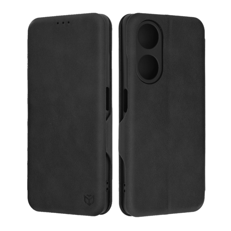 Husa pentru Oppo A98 5G, SKYDDAR INNOVATION, Safe Wallet tip carte din Piele Ecologica, Suport Carduri, Inchidere Magnetica, Negru, set cu sticker