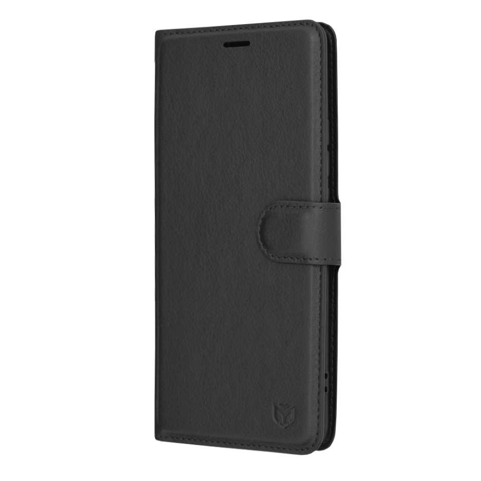 Husa pentru Oppo Reno10 / Reno10 Pro, SKYDDAR INNOVATION, Leather Folio tip Carte, cu Portofel Interior, Finisaje Premium, set cu sticker, Negru - 3 | YEO