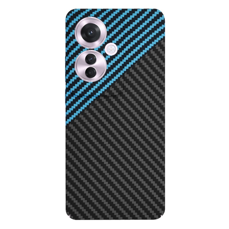 Husa pentru Oppo Reno11 F, Finisaj Premium cu Textura de Carbon, Design Elegant, SKDR CarbonFlex - Bleu - 2 | YEO