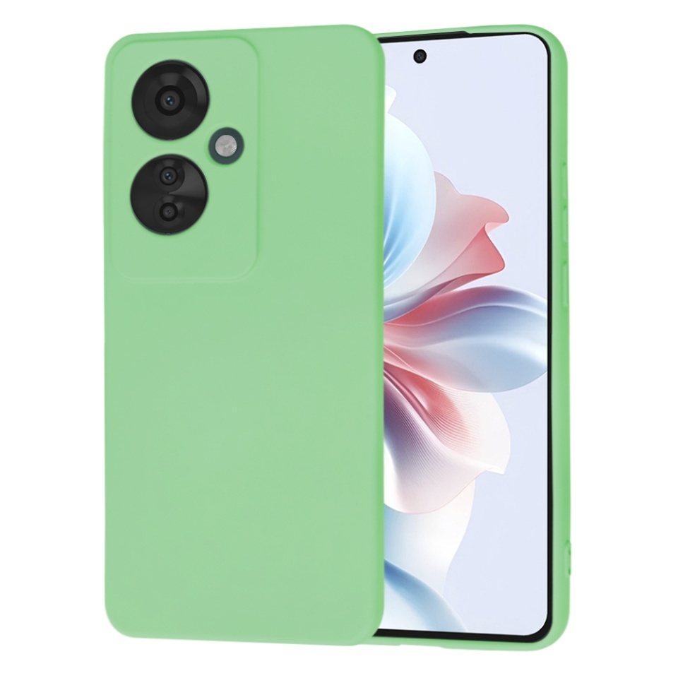 Husa pentru Oppo Reno11 F, SKYDDAR INNOVATION, din Silicon Catifelat, SoftElegance, set cu sticker, Verde deschis