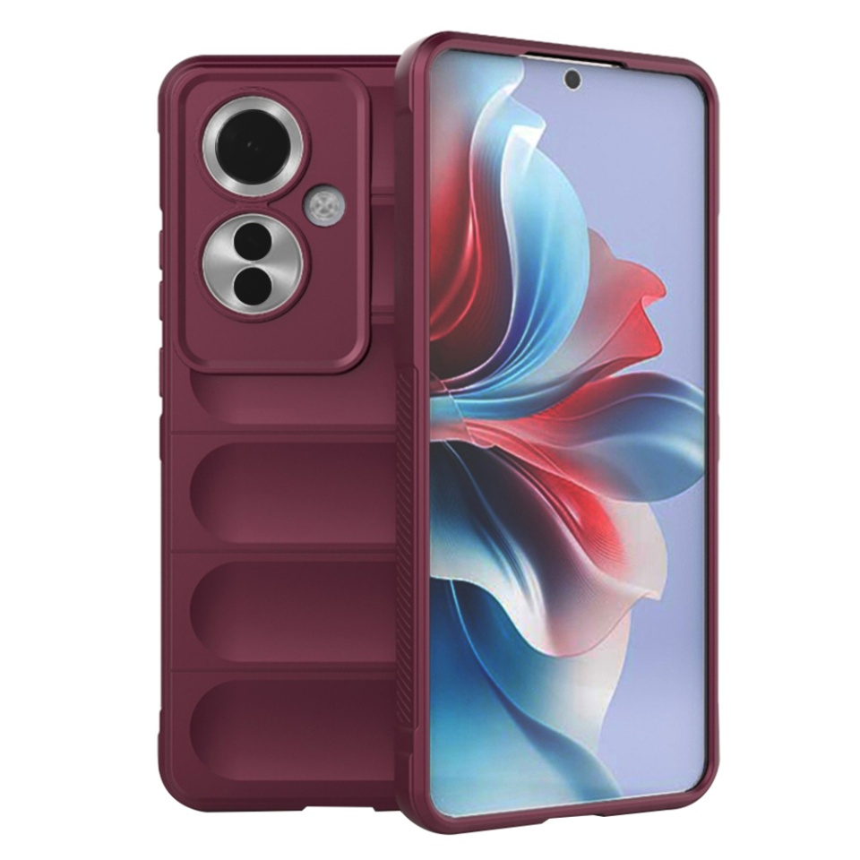 Husa pentru Oppo Reno11 F, SKYDDAR INNOVATION, Magic Shield, din Silicon Mat, set cu sticker, Bordo