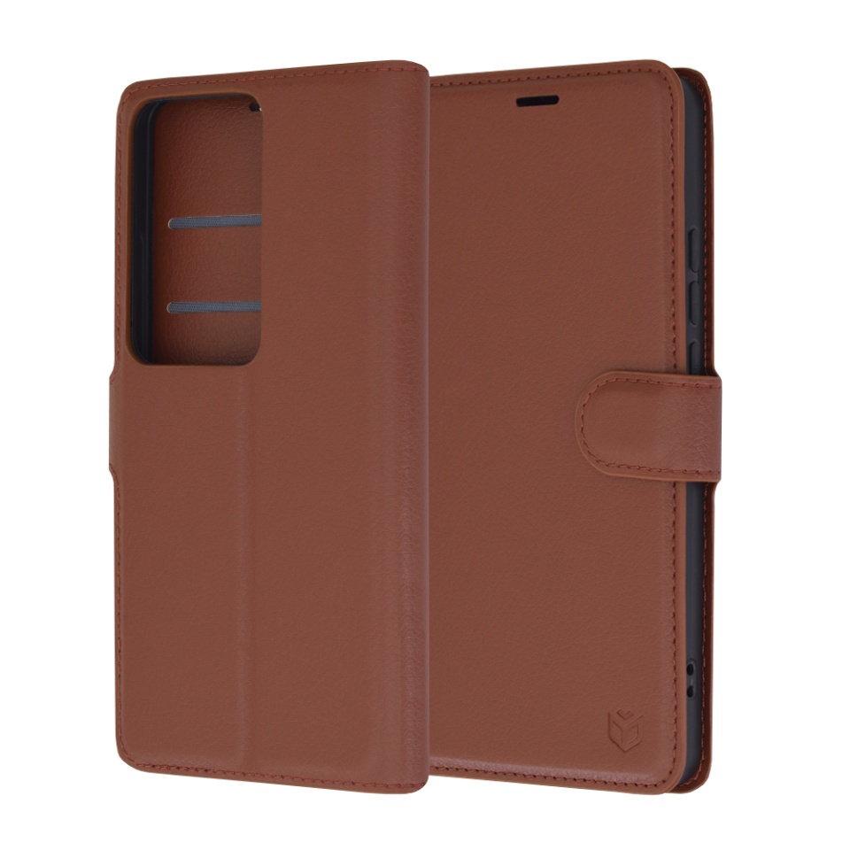 Husa pentru Oppo Reno11 F tip Carte, cu Portofel Interior, Finisaje Premium, SKYDDAR Leather Wallet - Maro