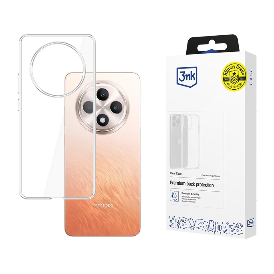 Husa pentru Oppo Reno12 F 5G / Reno12 FS 5G / Reno12 F 4G / Reno12 FS 4G, din silicon, 3mk Clear Case, Transparent