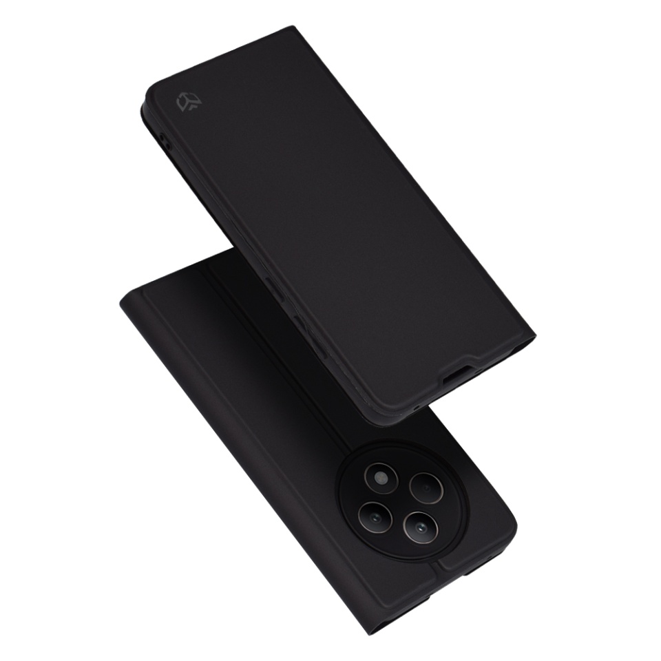 Husa pentru Oppo Reno12 F 5G / Reno12 FS 5G / Reno12 F 4G / Reno12 FS 4G, SKYDDAR INNOVATION, Magskin Book, tip Carte cu Portofel Interior, set cu sticker, Negru