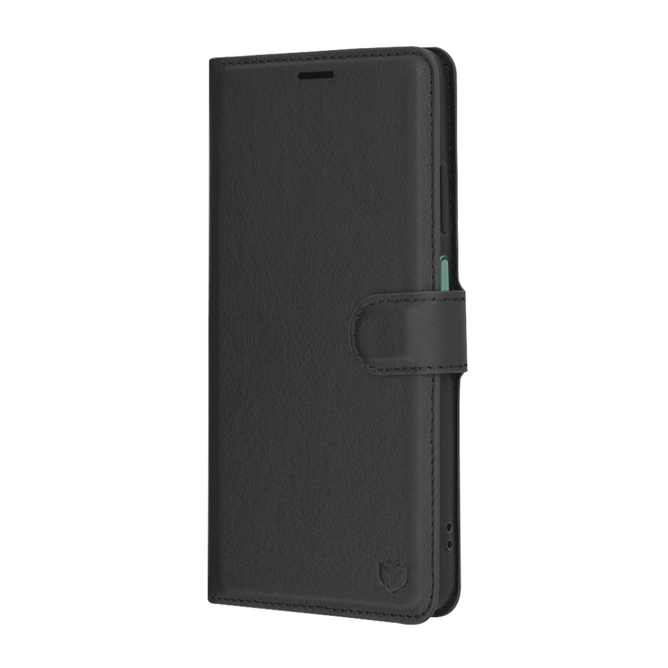Husa pentru Oppo Reno12 F 5G / Reno12 FS 5G / Reno12 F 4G / Reno12 FS 4G, SKYDDAR INNOVATION, Leather Folio tip Carte, cu Portofel Interior, Finisaje Premium, set cu sticker, Negru - 3 | YEO
