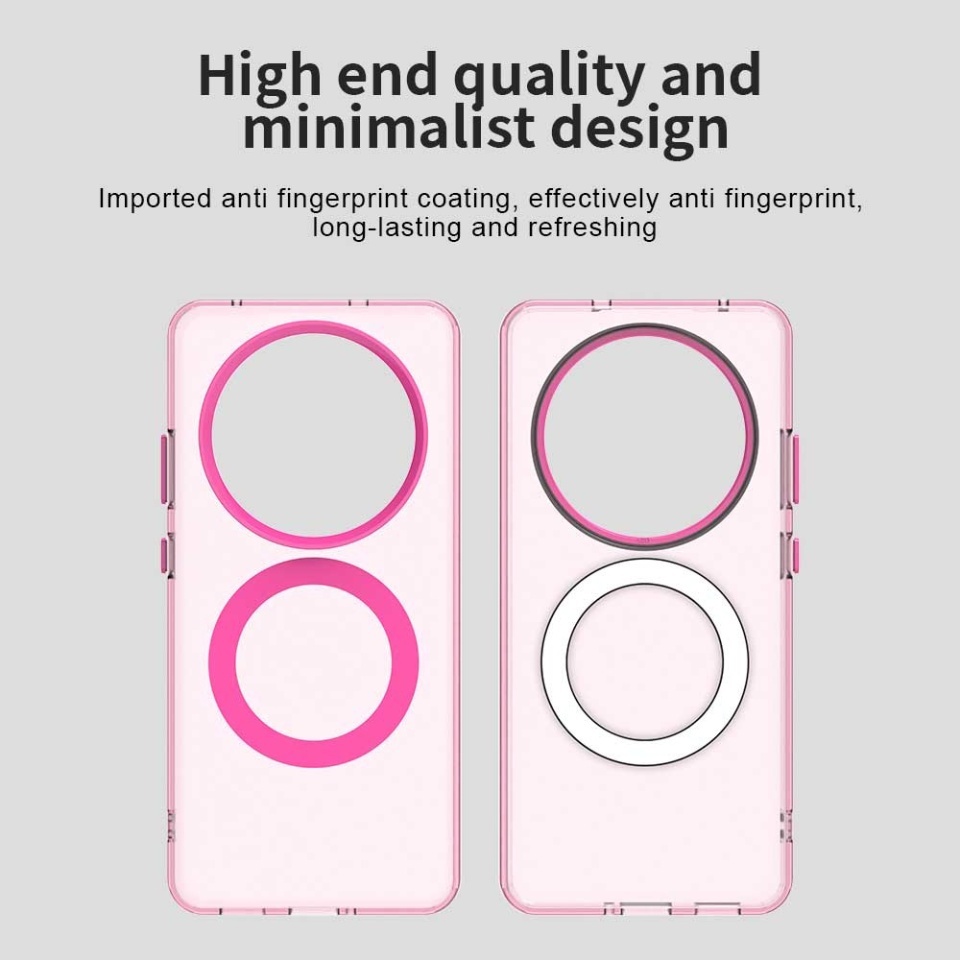 Husa pentru Oppo Reno12 F 5G / Reno12 FS 5G / Reno12 F 4G / Reno12 FS 4G, SKYDDAR INOVATION, CandyCase, Magsafe, set cu sticker, Roz - 3 | YEO