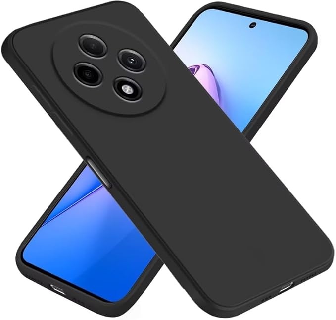 Husa pentru Oppo Reno12 F 5G / Reno12 FS / Reno12 F 4G din Silicon Catifelat, Protectie Premium, Skyddar SoftElegance - Negru