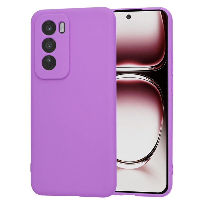 Husa pentru Oppo Reno12 Pro din Silicon Catifelat, Protectie Premium, Skyddar SoftElegance - Mov