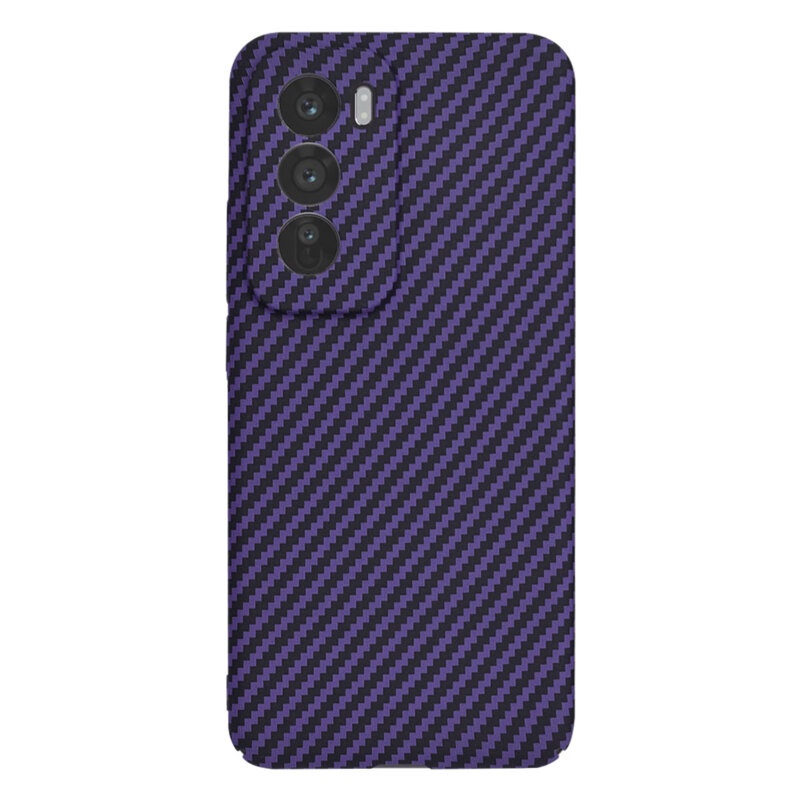 Husa pentru Oppo Reno12 Pro, Finisaj Premium cu Textura de Carbon, Design Elegant, SKDR CarbonFlex - Mov - 2 | YEO