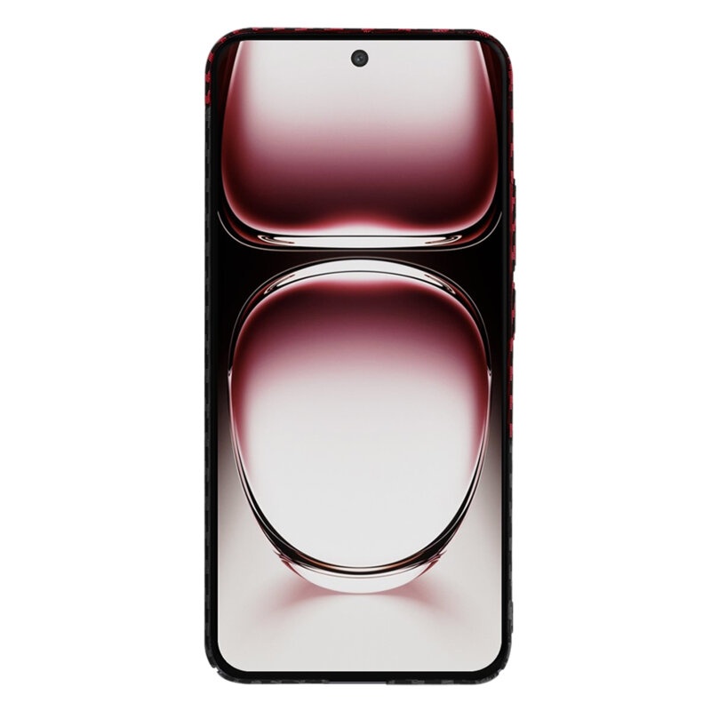 Husa pentru Oppo Reno12 Pro, Finisaj Premium cu Textura de Carbon, Design Elegant, SKDR CarbonFlex - Rosu inchis - 1 | YEO