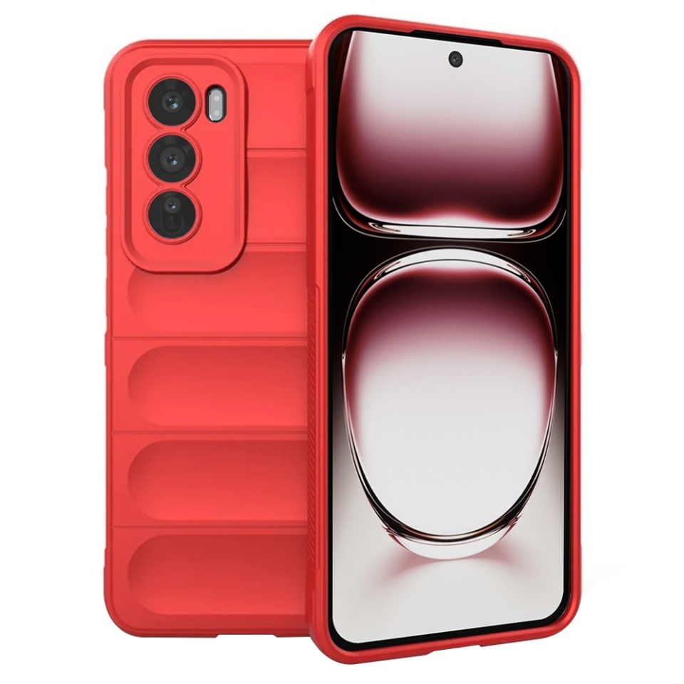 Husa pentru Oppo Reno12 Pro, SKYDDAR INNOVATION, Magic Shield, din Silicon Mat, set cu sticker, Rosu