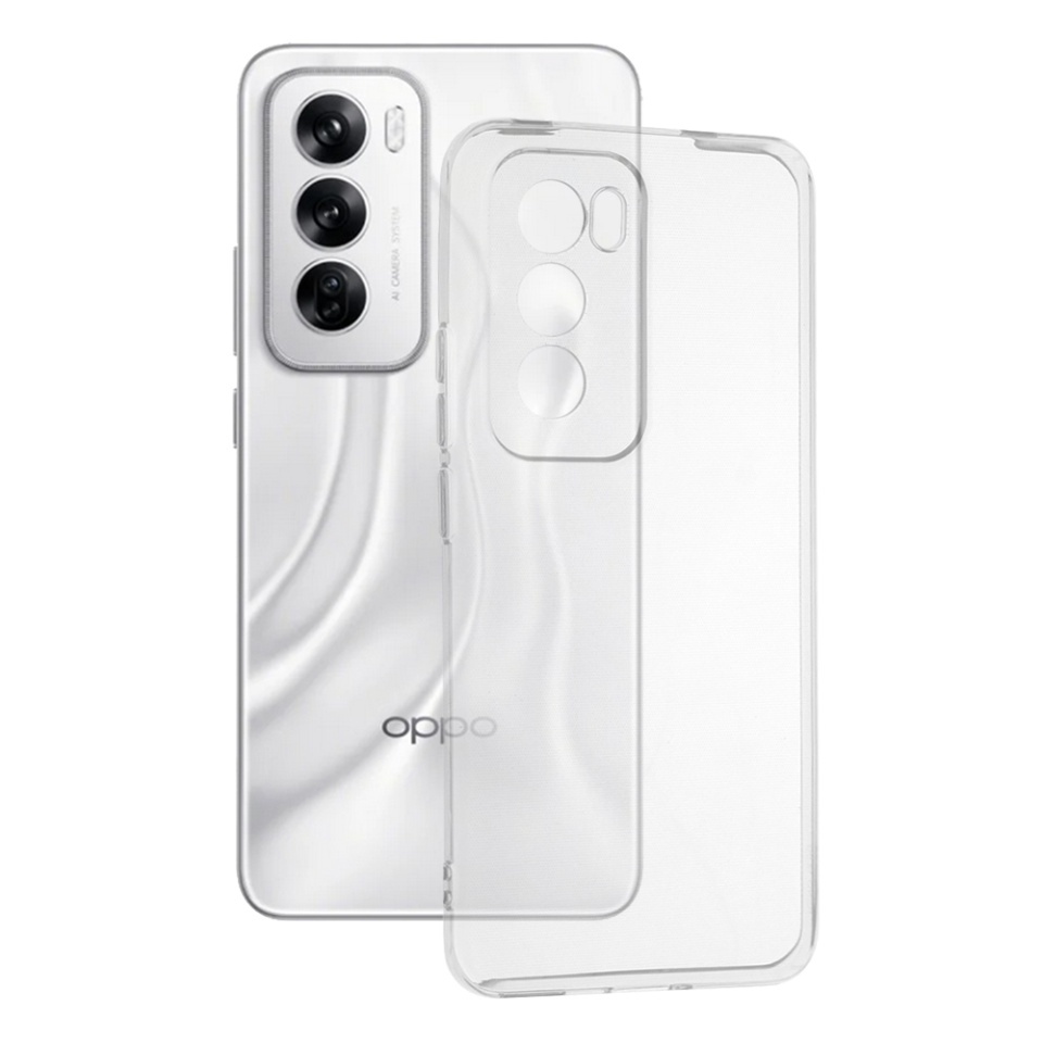 Husa pentru Oppo Reno12, SKYDDAR INNOVATION, ClearGuard, din silicon transparent, set cu sticker, Transparenta
