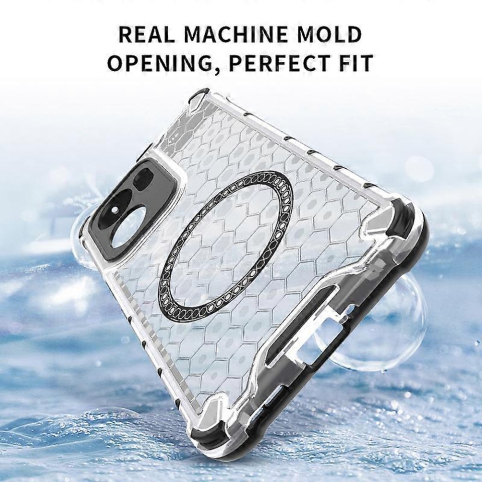 Husa pentru Oppo Reno13 F 4G / Reno13 F 5G / Reno13 FS 5G, SKYDDAR INNOVATION, HoneyComb Shield MagSafe, Alb, set cu sticker - 3 | YEO
