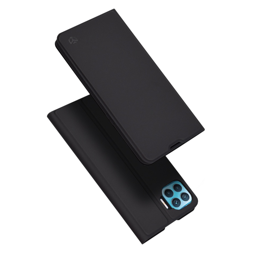 Husa pentru Oppo Reno4 Lite, SKYDDAR INNOVATION, Magskin Book, tip Carte cu Portofel Interior, set cu sticker, Negru