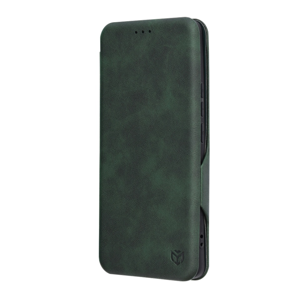 Husa pentru Realme 13 Pro / 13 Pro+, SKYDDAR INNOVATION, Safe Wallet tip carte din Piele Ecologica, Suport Carduri, Inchidere Magnetica, Verde, set cu sticker - 3 | YEO