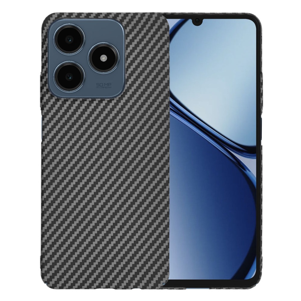 Husa pentru Realme C63 / C61, Finisaj Premium cu Textura de Carbon, Design Elegant, SKDR CarbonFlex - Negru