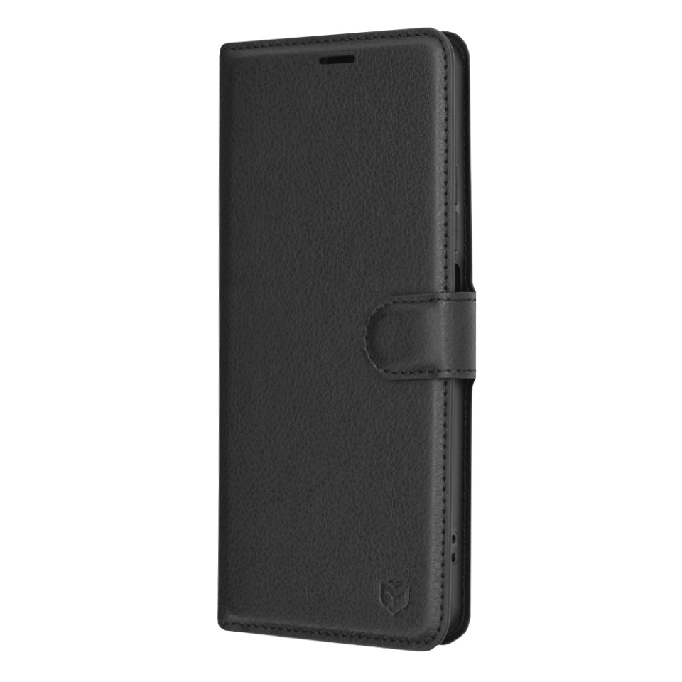 Husa pentru Realme C67 4G, SKYDDAR INNOVATION, Leather Folio tip Carte, cu Portofel Interior, Finisaje Premium, set cu sticker, Negru - 3 | YEO