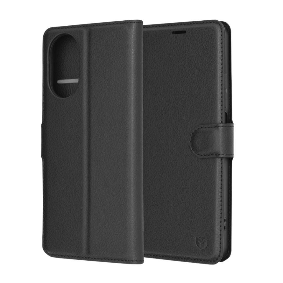 Husa pentru Realme C67 4G tip Carte, cu Portofel Interior, Finisaje Premium, SKYDDAR Leather Wallet - Negru