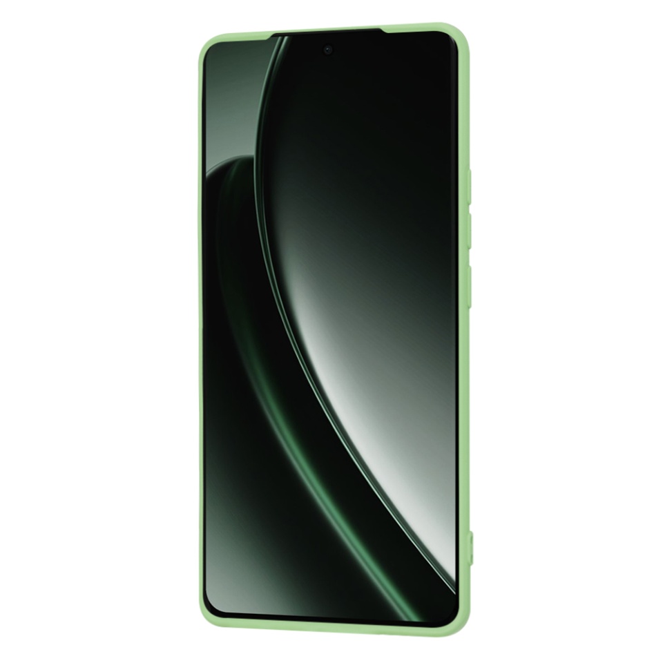 Husa pentru Realme GT 6 / GT 6T din Silicon Catifelat, Protectie Premium, Skyddar SoftElegance - Verde deschis - 2 | YEO