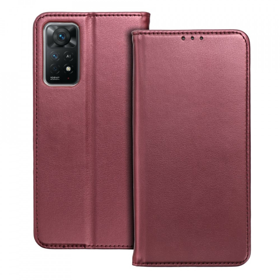 Husa pentru Redmi 10C tip carte, Skyddar Smart Magnet - Burgundy - 2 | YEO