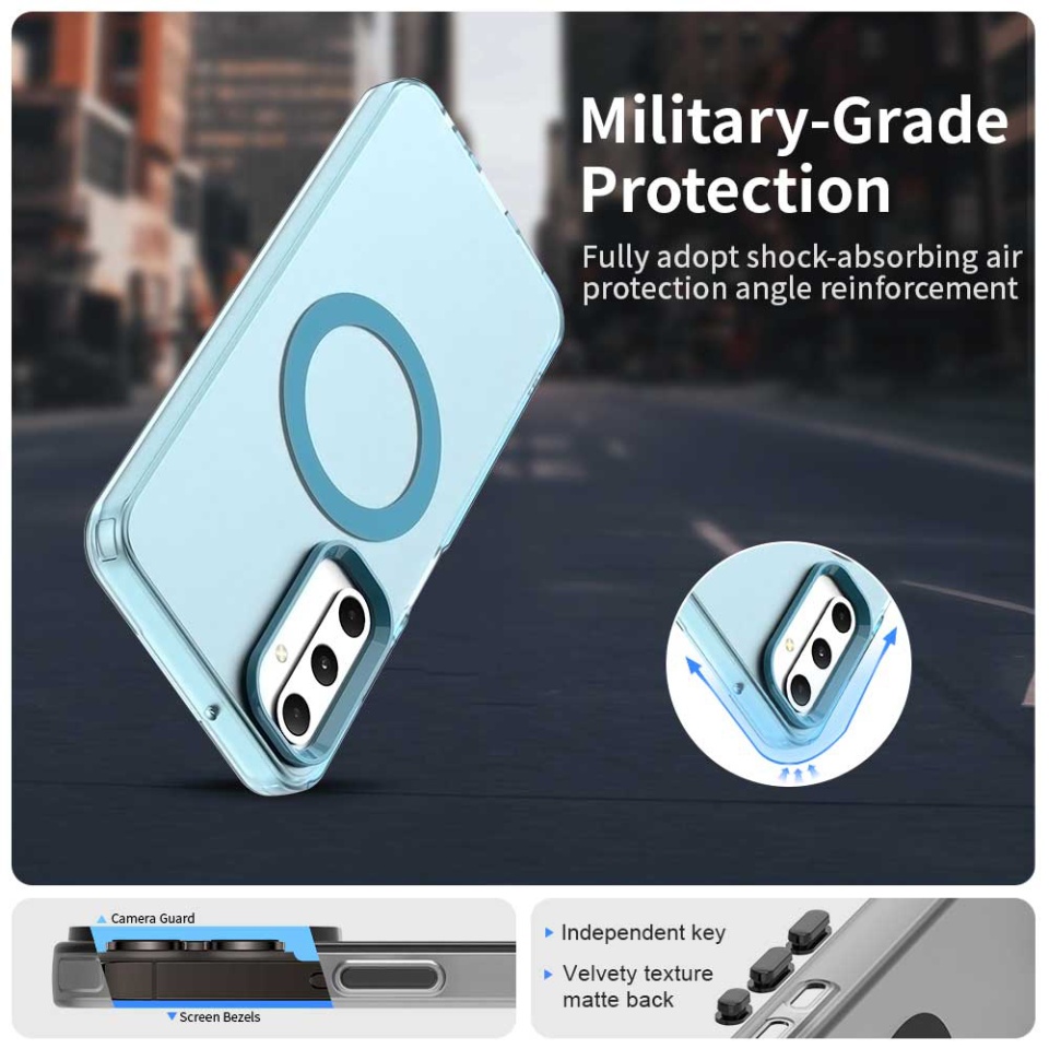 Husa pentru Samsung Galaxy A05s, SKYDDAR INOVATION, CandyCase, Magsafe, set cu sticker, Albastru - 2 | YEO