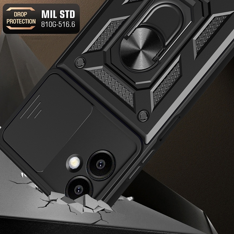 Husa pentru Samsung Galaxy A06, SKYDDAR INNOVATION, CamShield, Verde, set cu sticker - 2 | YEO