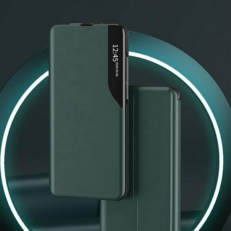 Husa pentru Samsung Galaxy A06, SKYDDAR INNOVATION, eFold, tip carte, Verde, set cu sticker - 3 | YEO