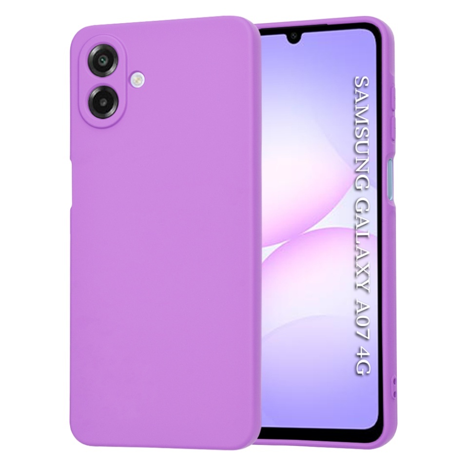 Husa pentru Samsung Galaxy A07 4G, SKYDDAR INNOVATION, din Silicon Catifelat, SoftElegance, set cu sticker, Mov