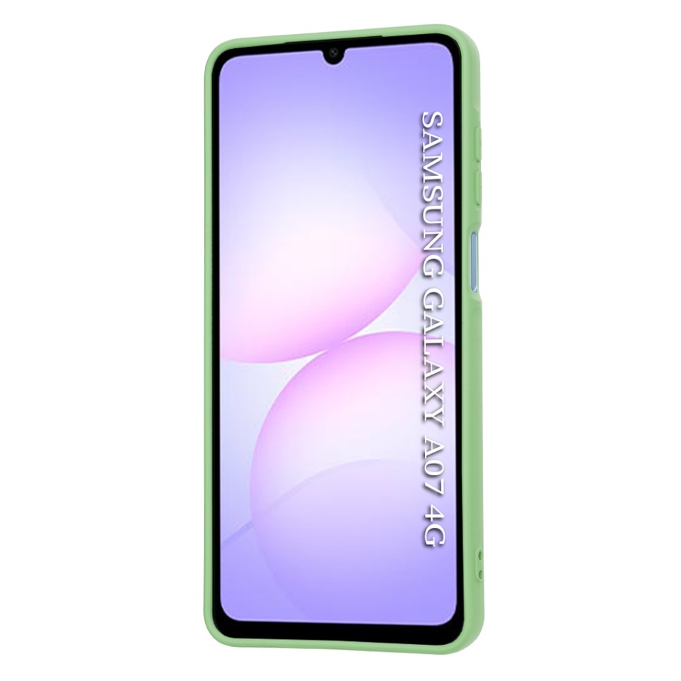 Husa pentru Samsung Galaxy A07 4G, SKYDDAR INNOVATION, din Silicon Catifelat, SoftElegance, set cu sticker, Verde deschis - 2 | YEO