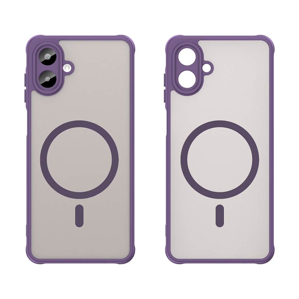 Husa pentru Samsung Galaxy A07 4G, SKYDDAR INNOVATION, HaloFrost MagSafe II, Antisoc, set cu sticker, Mov - 1 | YEO