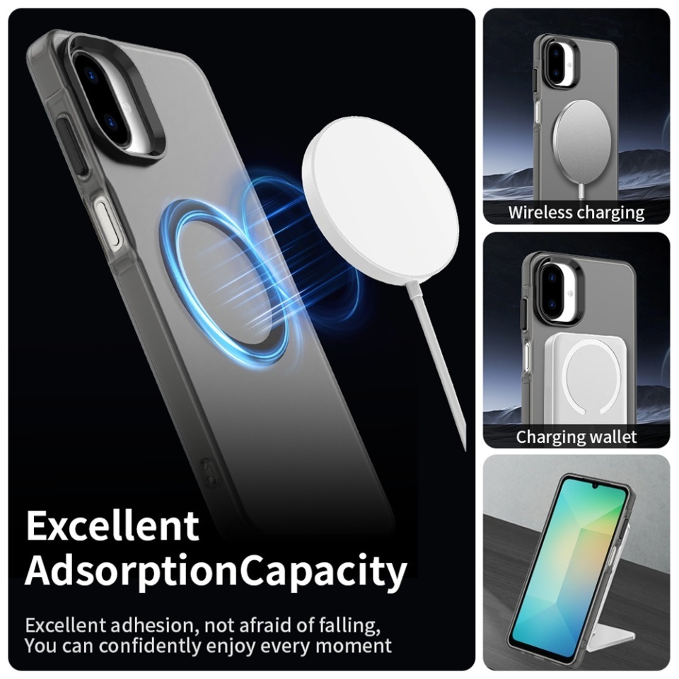 Husa pentru Samsung Galaxy A07 4G, SKYDDAR INOVATION, CandyCase, Magsafe, set cu sticker, Negru - 1 | YEO