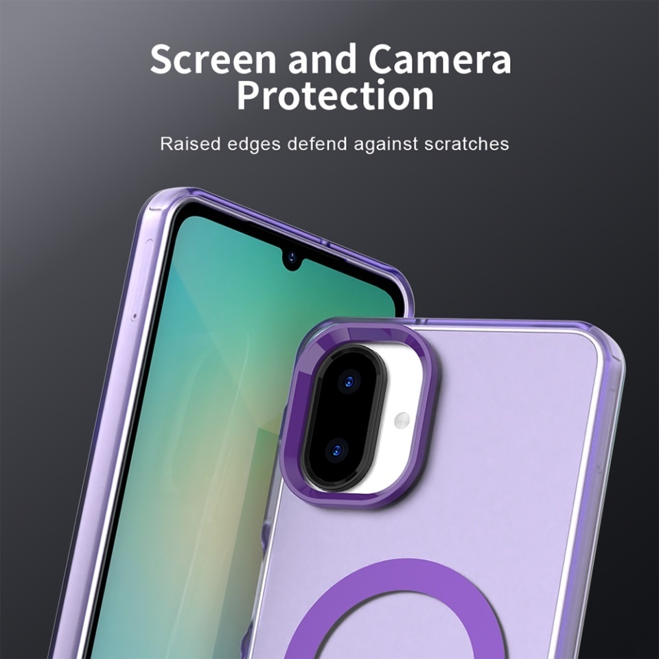 Husa pentru Samsung Galaxy A07 4G, SKYDDAR INOVATION, CandyCase, Magsafe, set cu sticker, Mov - 3 | YEO