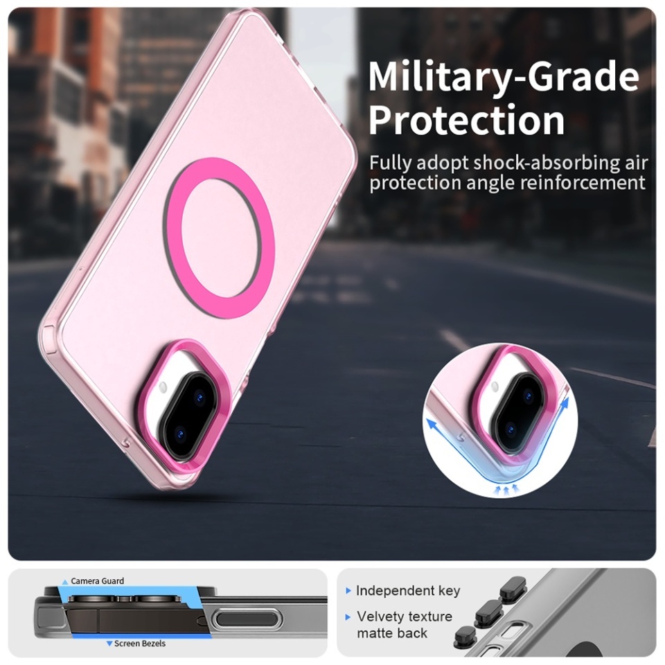 Husa pentru Samsung Galaxy A07 4G, SKYDDAR INOVATION, CandyCase, Magsafe, set cu sticker, Roz - 1 | YEO