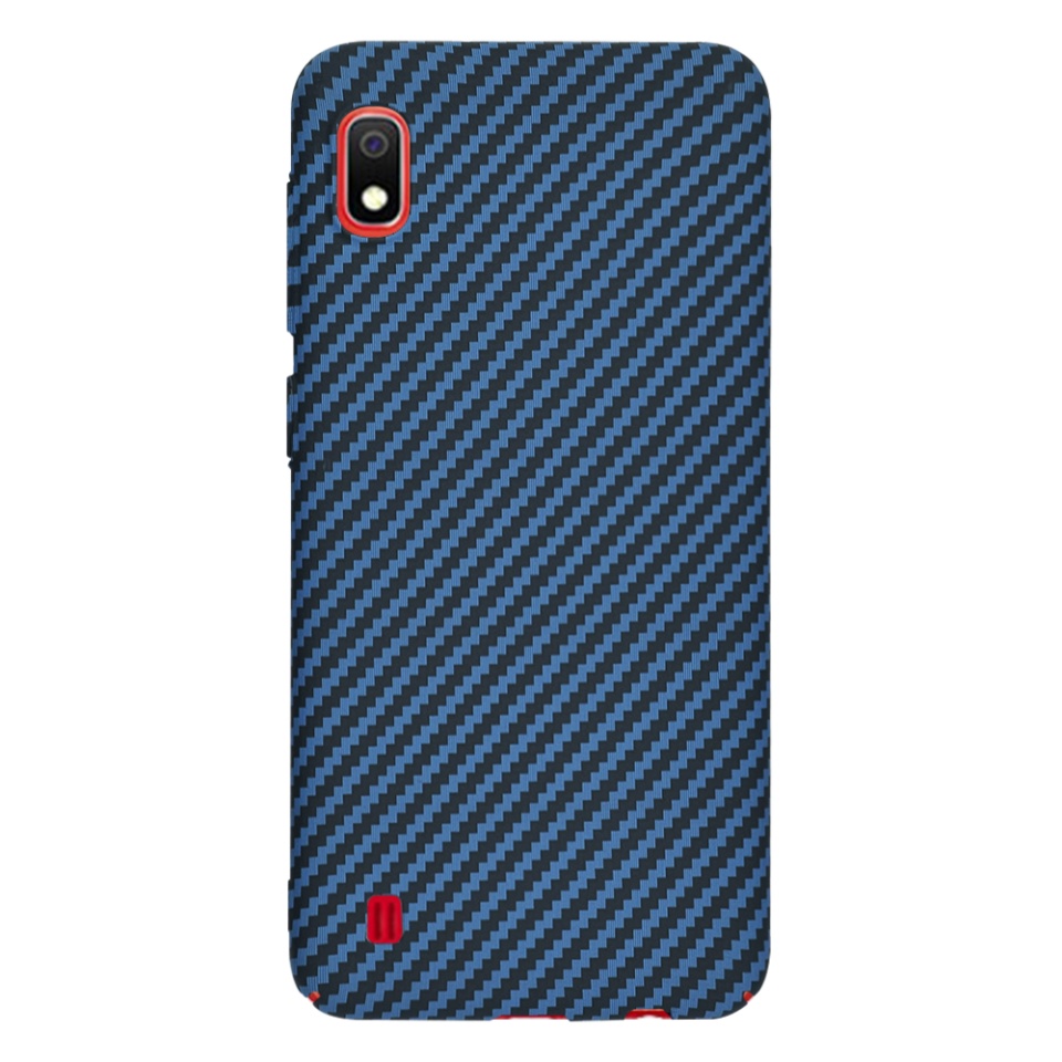 Husa pentru Samsung Galaxy A10, Finisaj Premium cu Textura de Carbon, Design Elegant, SKDR CarbonFlex - Cyan - 2 | YEO