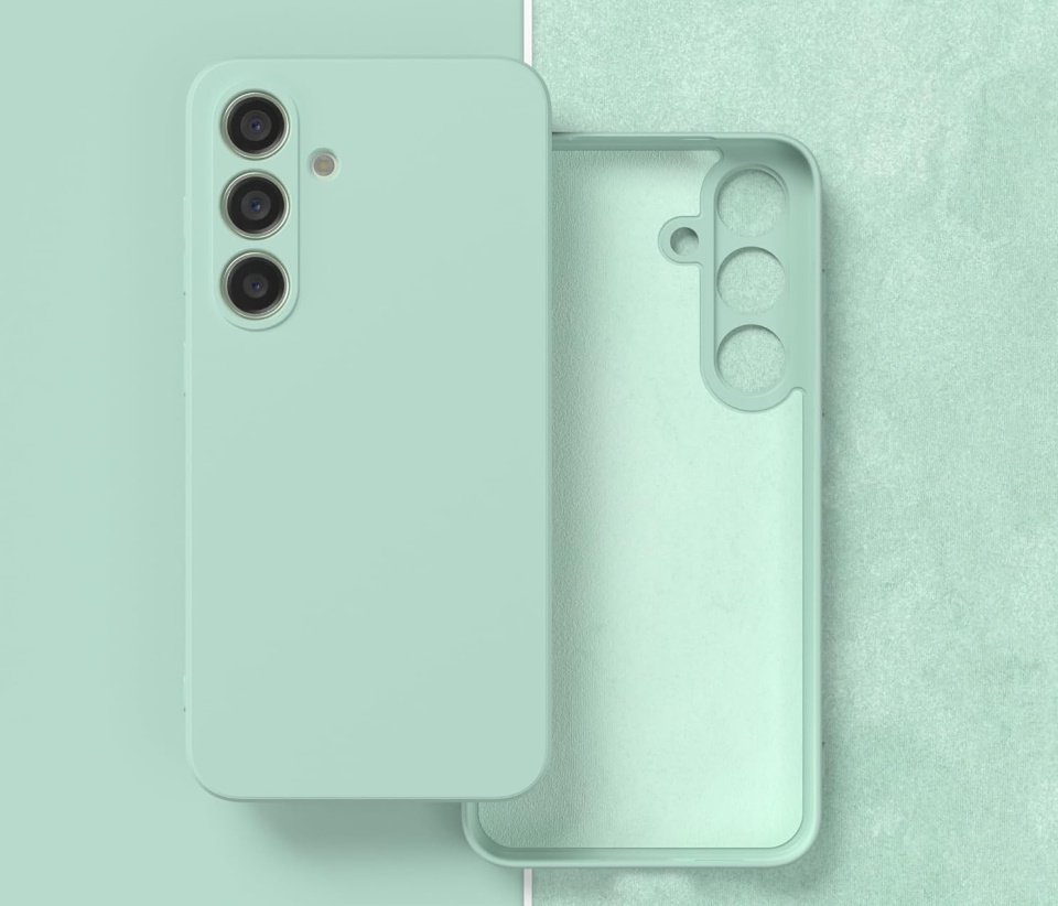 Husa pentru Samsung Galaxy A14 5G / Galaxy A14 4G din Silicon Catifelat, Protectie Premium, Skyddar SoftElegance - Verde deschis - 2 | YEO