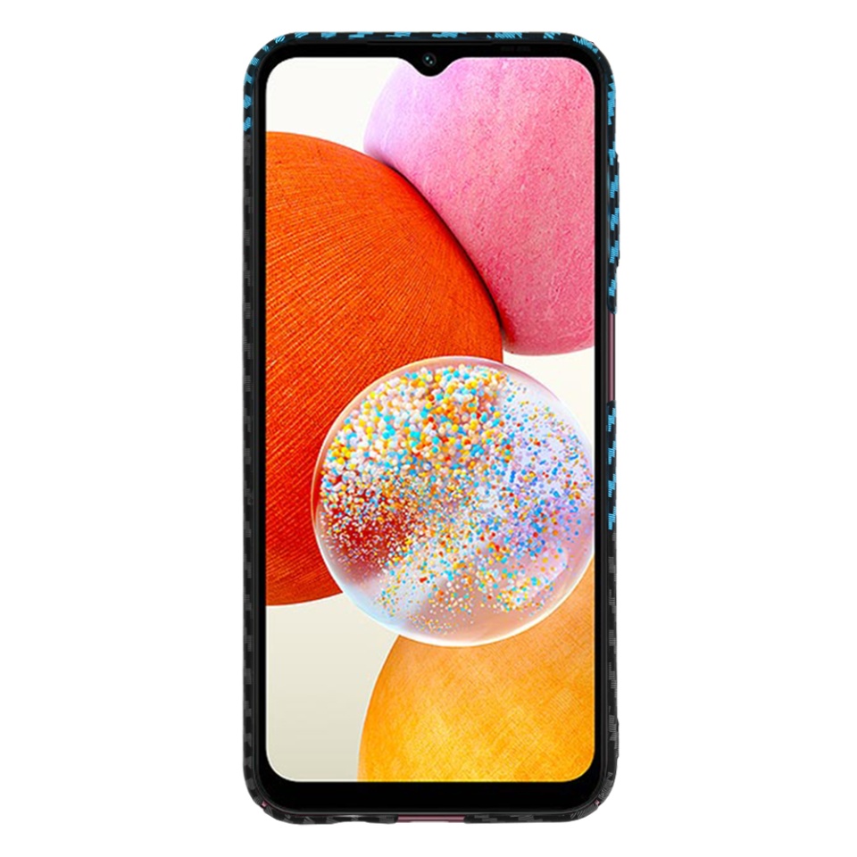 Husa pentru Samsung Galaxy A14 5G / Galaxy A14 4G, Finisaj Premium cu Textura de Carbon, Design Elegant, SKDR CarbonFlex - Bleu - 2 | YEO