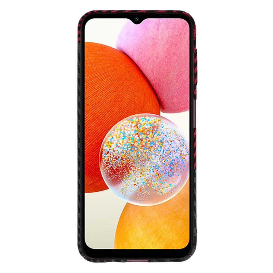 Husa pentru Samsung Galaxy A14 5G / Galaxy A14 4G, Finisaj Premium cu Textura de Carbon, Design Elegant, SKDR CarbonFlex - Rosu inchis - 2 | YEO
