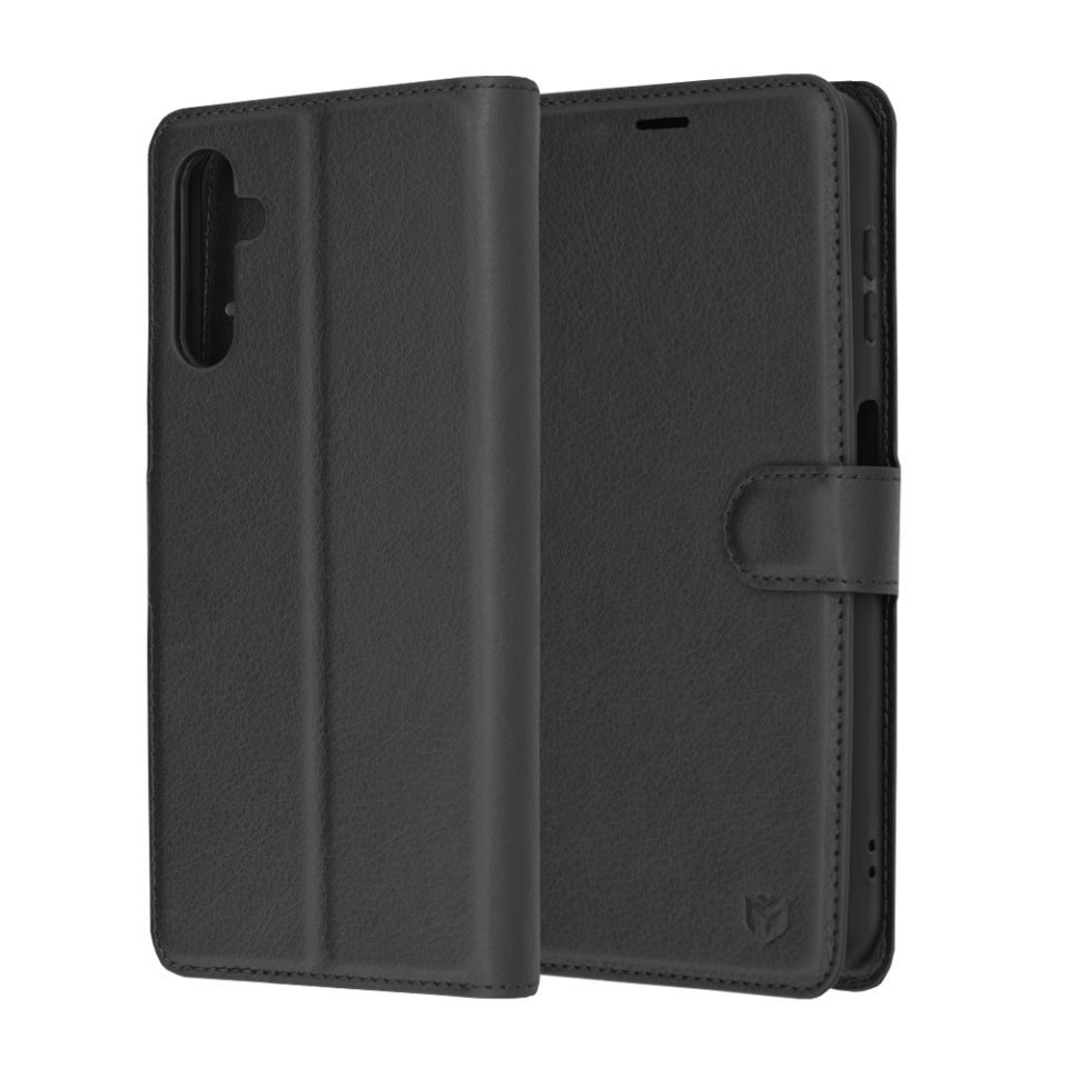 Husa pentru Samsung Galaxy A14 5G / Galaxy A14 4G tip Carte, cu Portofel Interior, Finisaje Premium, SKYDDAR Leather Wallet - Negru