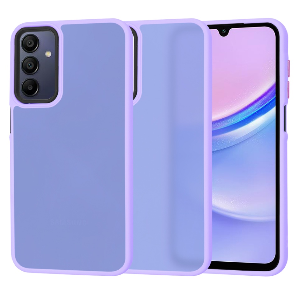 Husa pentru Samsung Galaxy A15 4G / Galaxy A15 5G, ce Absoarbe Cele mai Aspre Socuri, Skyddar Frosted - Mov deschis