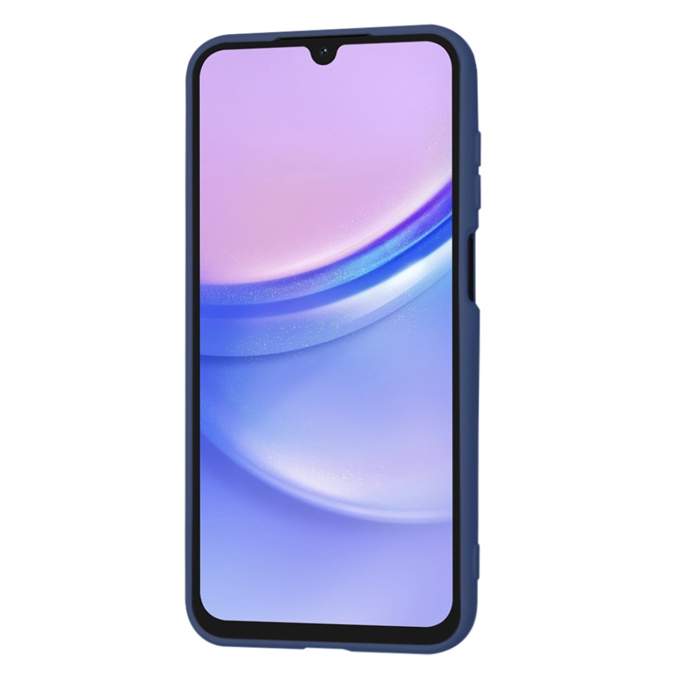 Husa pentru Samsung Galaxy A15 4G / Galaxy A15 5G, SKYDDAR INNOVATION, din Silicon Catifelat, SoftElegance , Bleumarin, set cu sticker - 2 | YEO