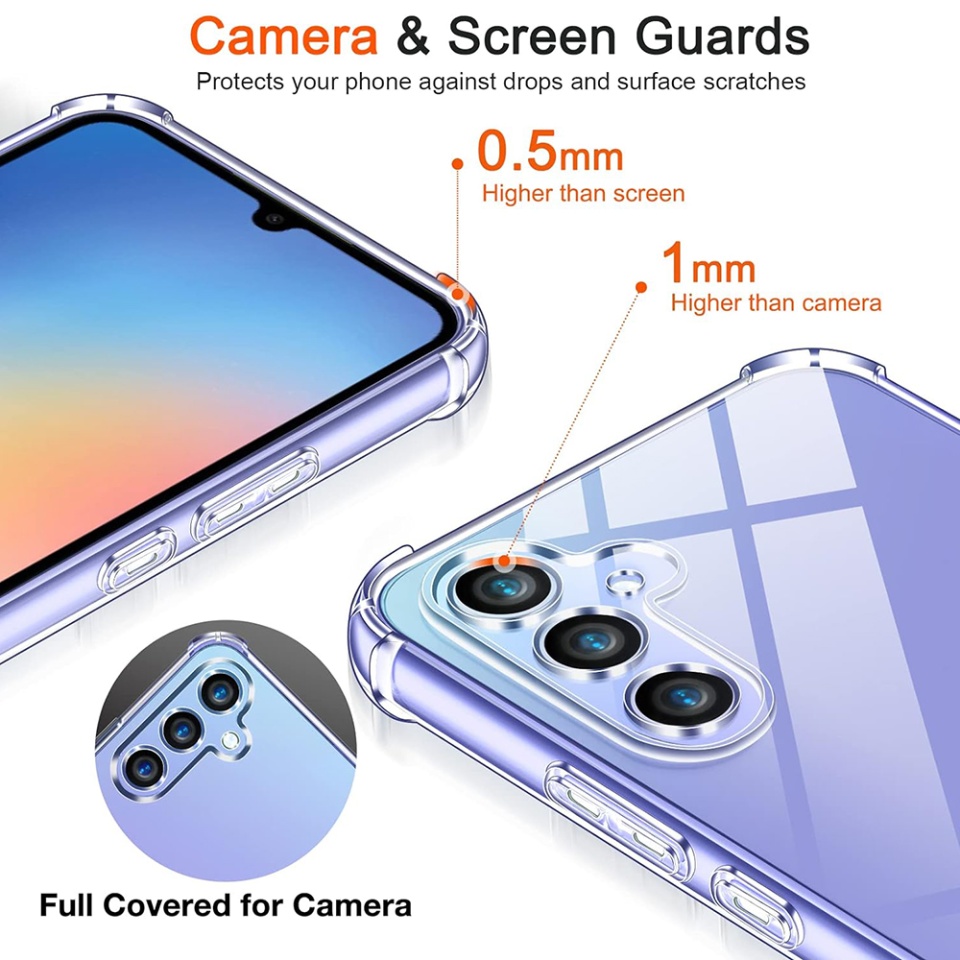 Husa pentru Samsung Galaxy A15 4G / Galaxy A15 5G , SKYDDAR INNOVATION, Shockproof Clear din Silicon Slim, Transparenta, set cu sticker - 1 | YEO