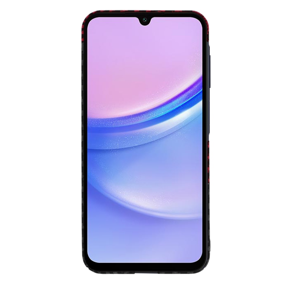 Husa pentru Samsung Galaxy A15 4G / Galaxy A15 5G, SKYDDAR INNOVATION, Carbonite FiberShell, Rosu inchis, set cu sticker - 3 | YEO