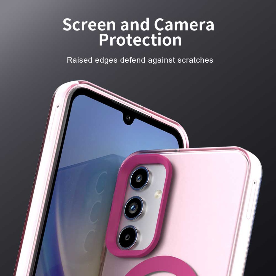 Husa pentru Samsung Galaxy A15 4G / Galaxy A15 5G, SKYDDAR INOVATION, CandyCase, Magsafe, set cu sticker, Roz - 2 | YEO