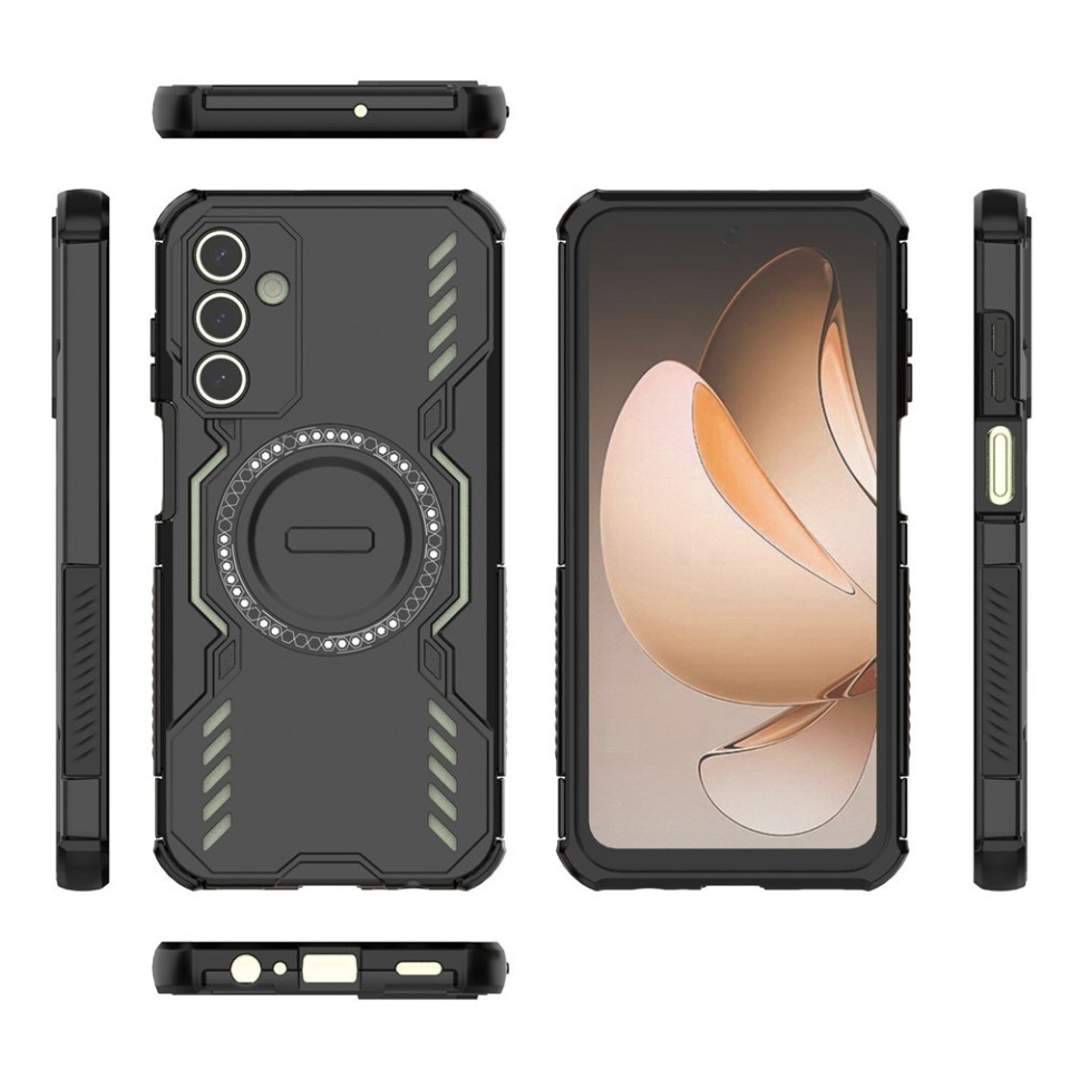 Husa pentru Samsung Galaxy A15 4G / Galaxy A15 5G, SKYDDAR INOVATION, ArmorMag, Magsafe, set cu sticker, Negru - 3 | YEO