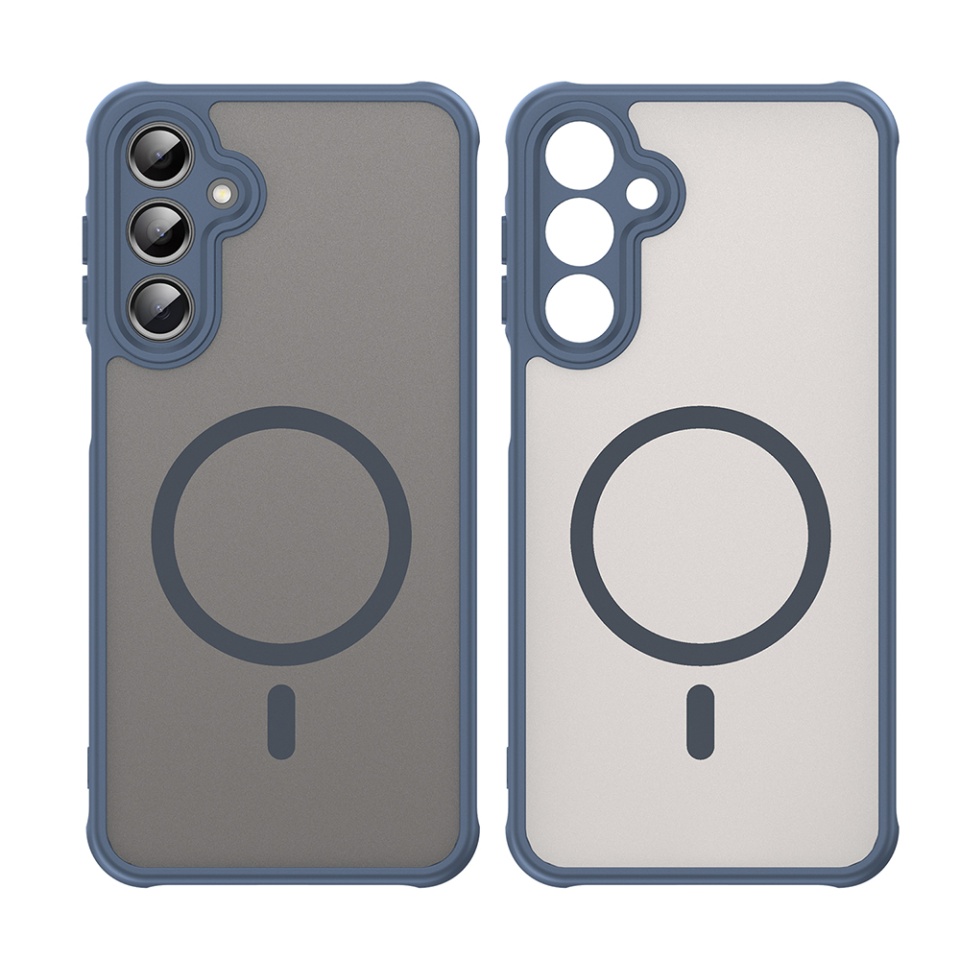 Husa pentru Samsung Galaxy A16 4G / Galaxy A16 5G, SKYDDAR INNOVATION, HaloFrost MagSafe II, Antisoc, set cu sticker, Bleumarin - 1 | YEO