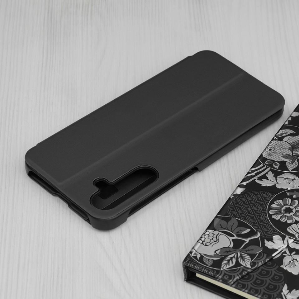 Husa pentru Samsung Galaxy A16 4G / Galaxy A16 5G tip carte, Skyddar Eco View Leather - Negru - 1 | YEO