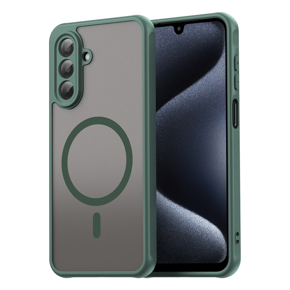 Husa pentru Samsung Galaxy A17 5G, SKYDDAR INNOVATION, HaloFrost MagSafe II, Antisoc, set cu sticker, Verde